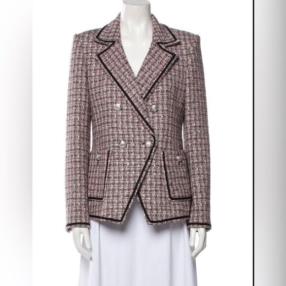 Veronica Beard - Pink Tweed Double Breasted Blazer Size 4 Like new - Picture 1 of 5